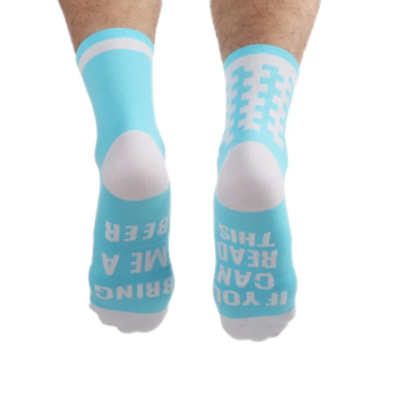 Забавные носки, если вы можете прочитать это письмо Printe велосипедный носок бег носки для верховой езды Спорт Кемпинг пеший Туризм Спортивные носки