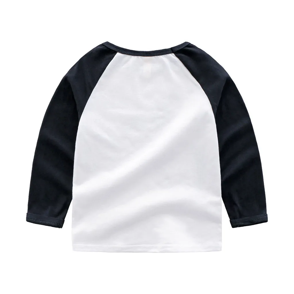 Детская футболка милый свитер с длинными рукавами для маленьких мальчиков и девочек топы, футболки, повседневная одежда Autume, теплая одежда, футболка