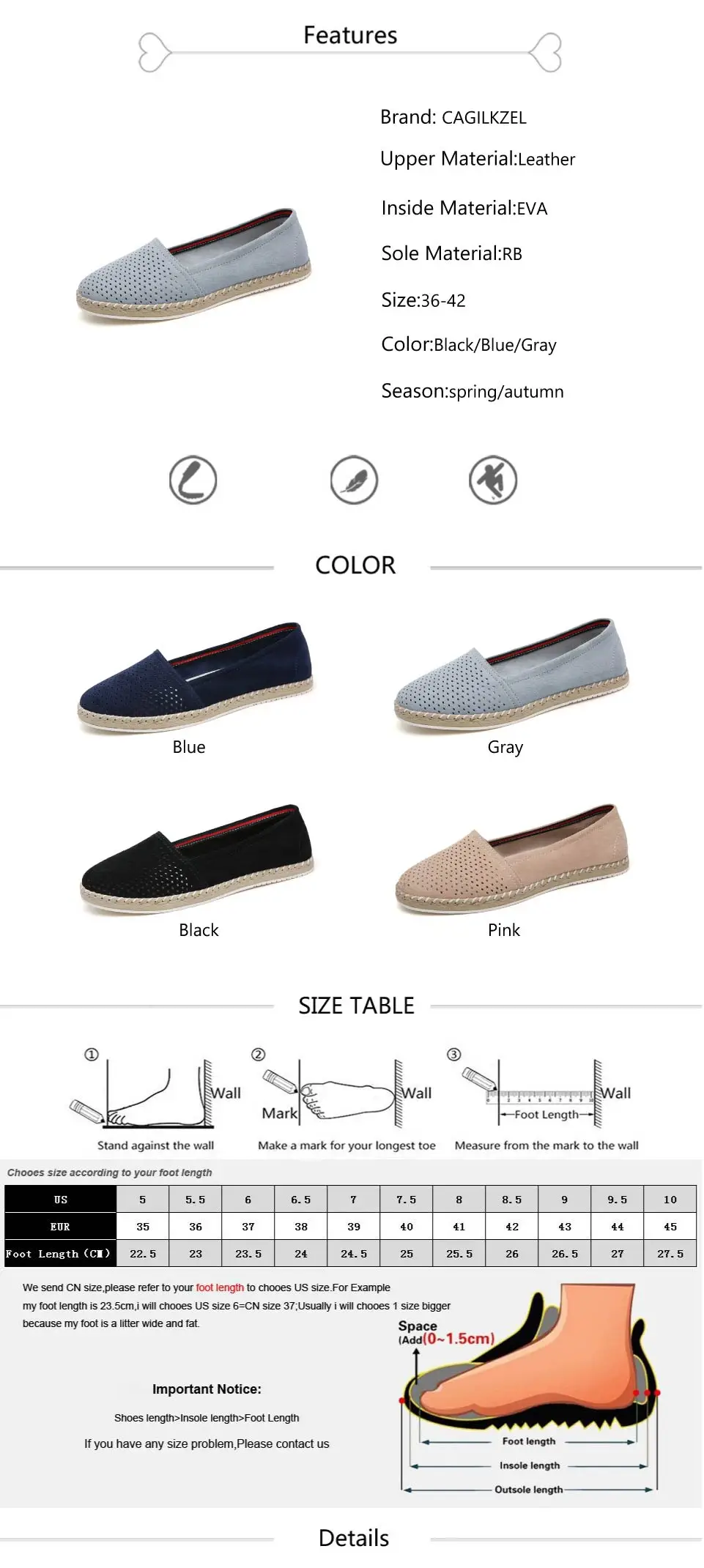 Spring Women Ballet Flats Shoes Leather Suede Slip-on Loafers Shoes Woman Casual Flat Ladies Shoes Big Size 36-42 (2)