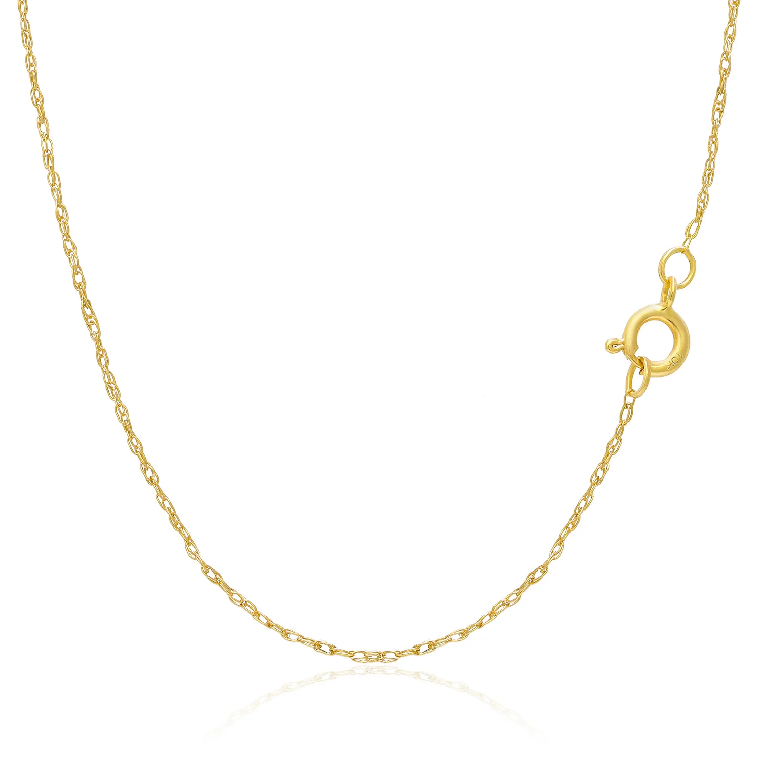 

10K Solid Yellow Gold Rope Chain 18 inches long Width 0.50mm