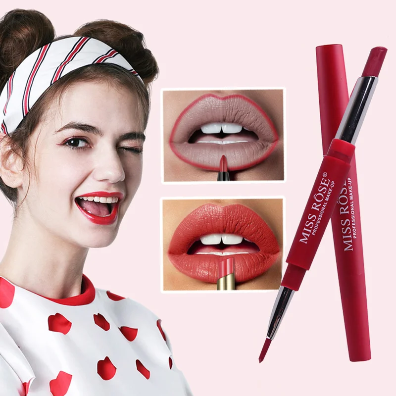 

20 Colors 2 In 1 Lip Liner Pen Waterproof Long Lasting Smooth Lipstick Pen Pencil Stretch Lip Brush Tool Lip TSLM2