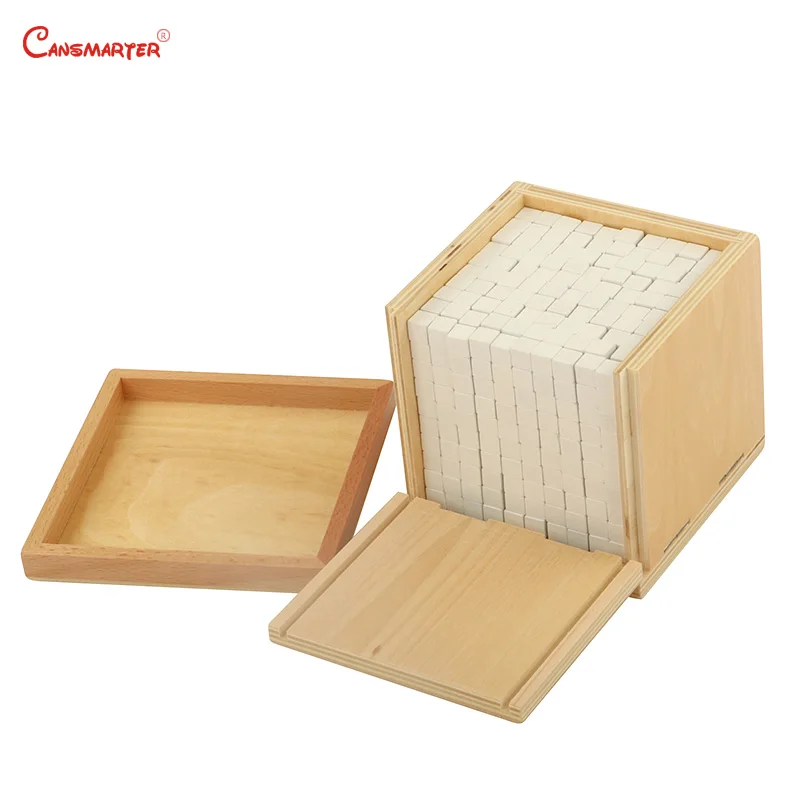 

Math Educational Toys Volume Box with 1000 Cubes Box for Kids Preschool Montessori Students Wooden Material Game MA165-3