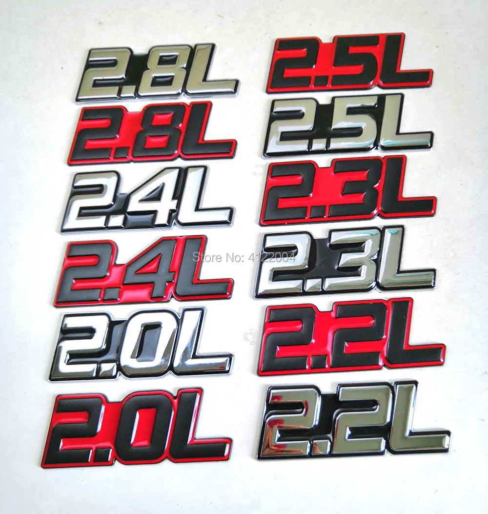 Наклейка-эмблема на багажник 2.0L 2.2L 2.3L 2.4L 2.5L 2.8L для AUDI Skoda BMW CHEVROLET FORD HYUNDAI KIA MAZDA NISSAN Наклейка-эмблема на багажник 2.0L 2.2L 2.3L 2.4L 2.5L 2.8L для AUDI Skoda BMW CHEVROLET FORD HYUNDAI KIA MAZDA NISSAN