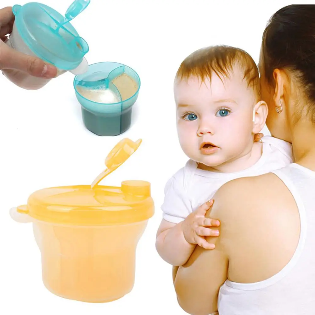

Kidlove 3 Grids Rotating Double Layer Removable Baby Milk Powder Can Storage Box Travel Bottles For Baby Kids Care Food Storage
