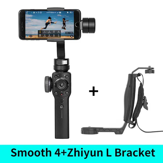 Zhiyun Smooth 4 смартфон 3 оси карданный стабилизатор мобильный видео steadicam для iphone/Android Экшн камера VS Smooth Q - Цвет: 4AddZhiyunLbracket