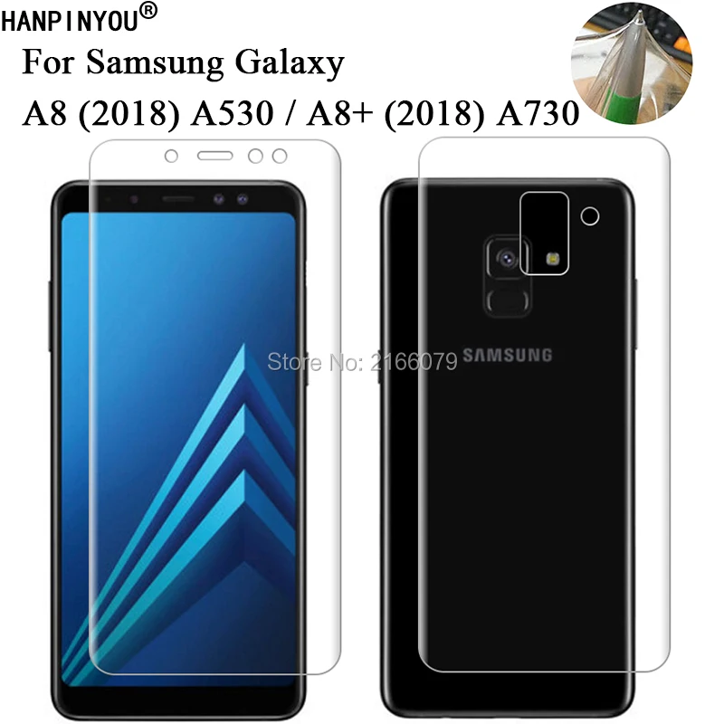 

For Samsung Galaxy A8 A8+ Plus (2018) A530 A730 Soft TPU Front Back Full Cover Screen Protector Transparent Protective Film
