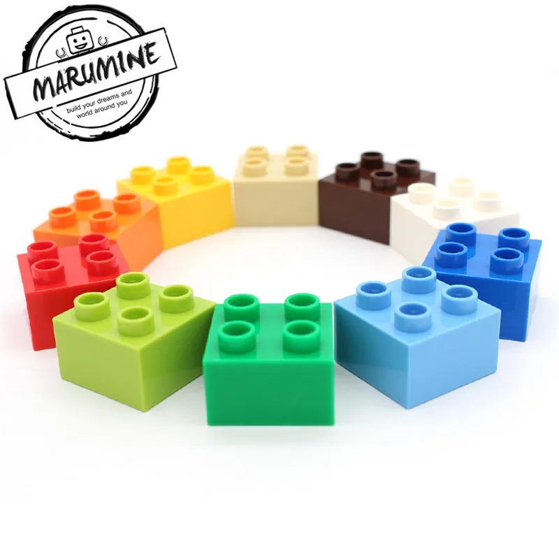 MARUMINE 2x2 Dots Duplo блок 50 шт./лот классические Строительные кирпичи объемные развивающие Technic игрушки подарок для детей