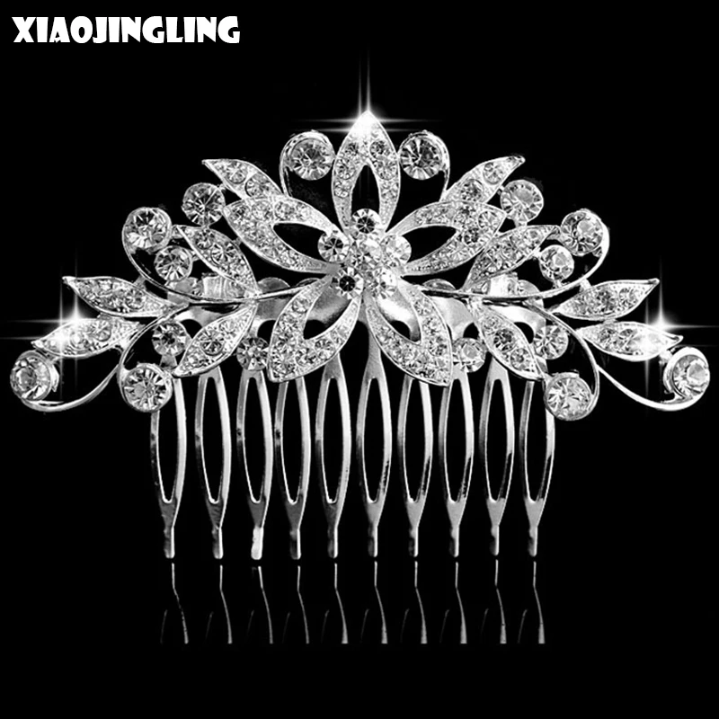 XIAOJINGLING Bridal Wedding Hair Accessories Jewelry Crystal Hair Combs