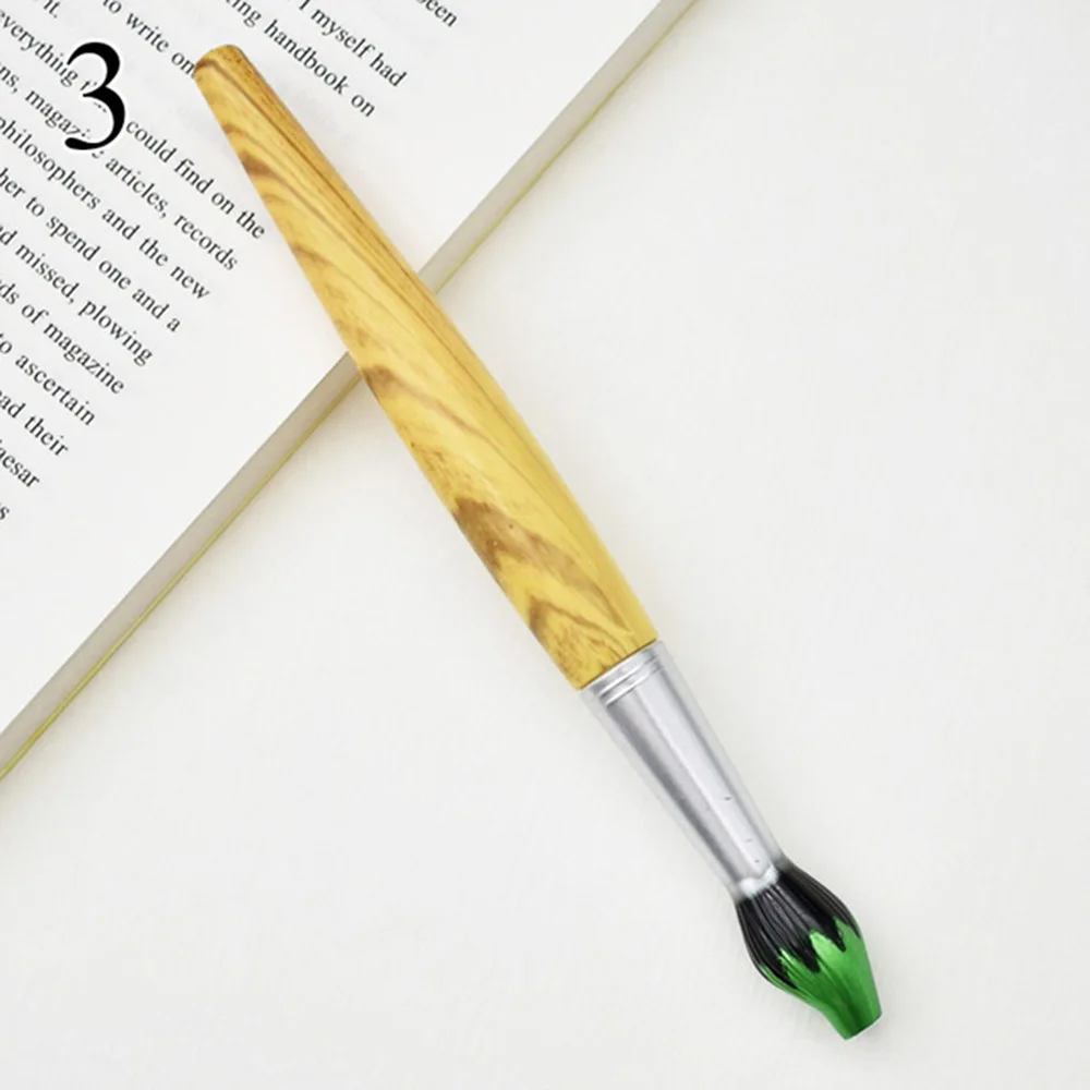Милая деревянная шариковая ручка Kawaii, креативные шариковые ручки для детей, письма, школьников, подарок, новинка, корейский - Цвет: green