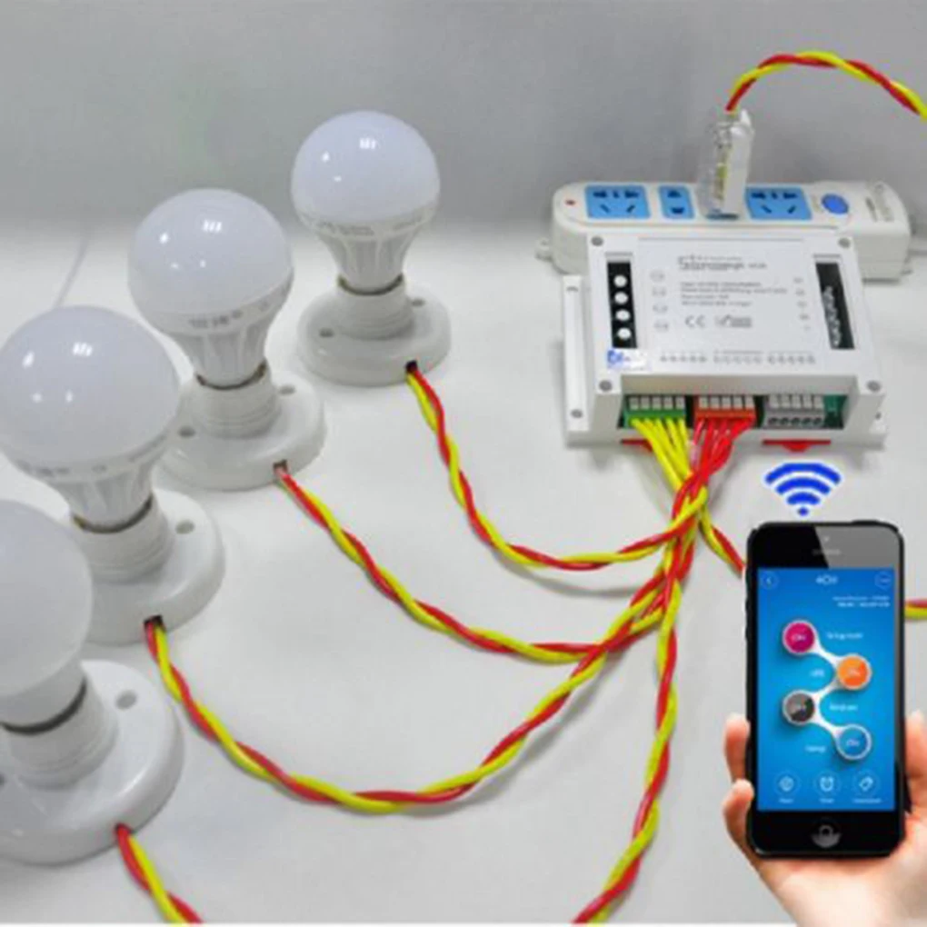 ITEAD Sonoff 4ch Channel Remote Control WiFI Smart Switch Home Automation Module Wireless Timer DIY Switch ITEAD Sonoff 4ch Channel Remote Control WiFI Smart Switch Home Automation Module Wireless Timer DIY Switch