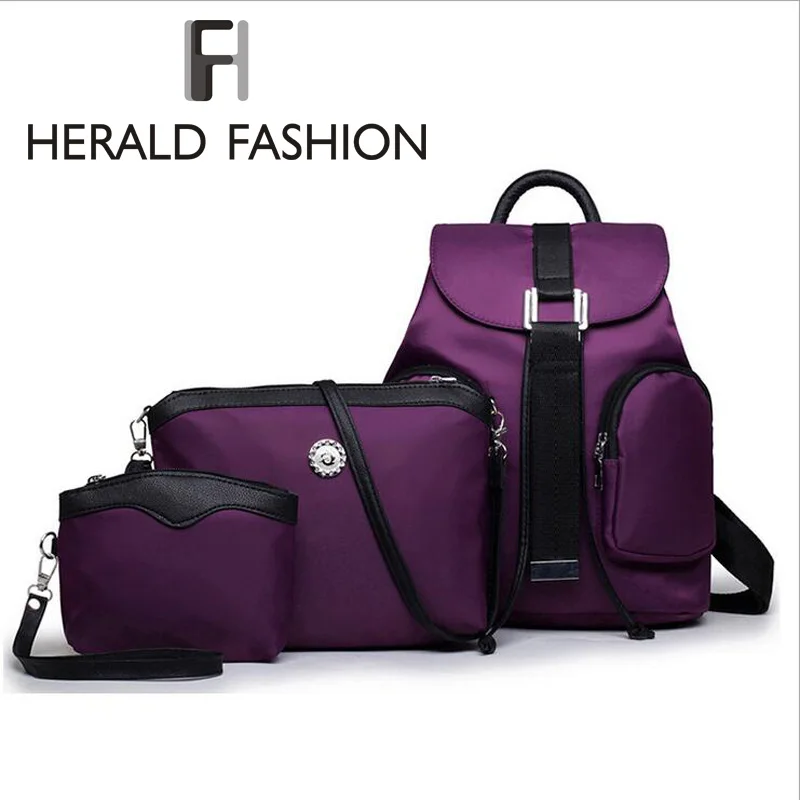 3 Pcs/Set Nylon Backpacks Crossbody Women Bag New Female Purse Oxford