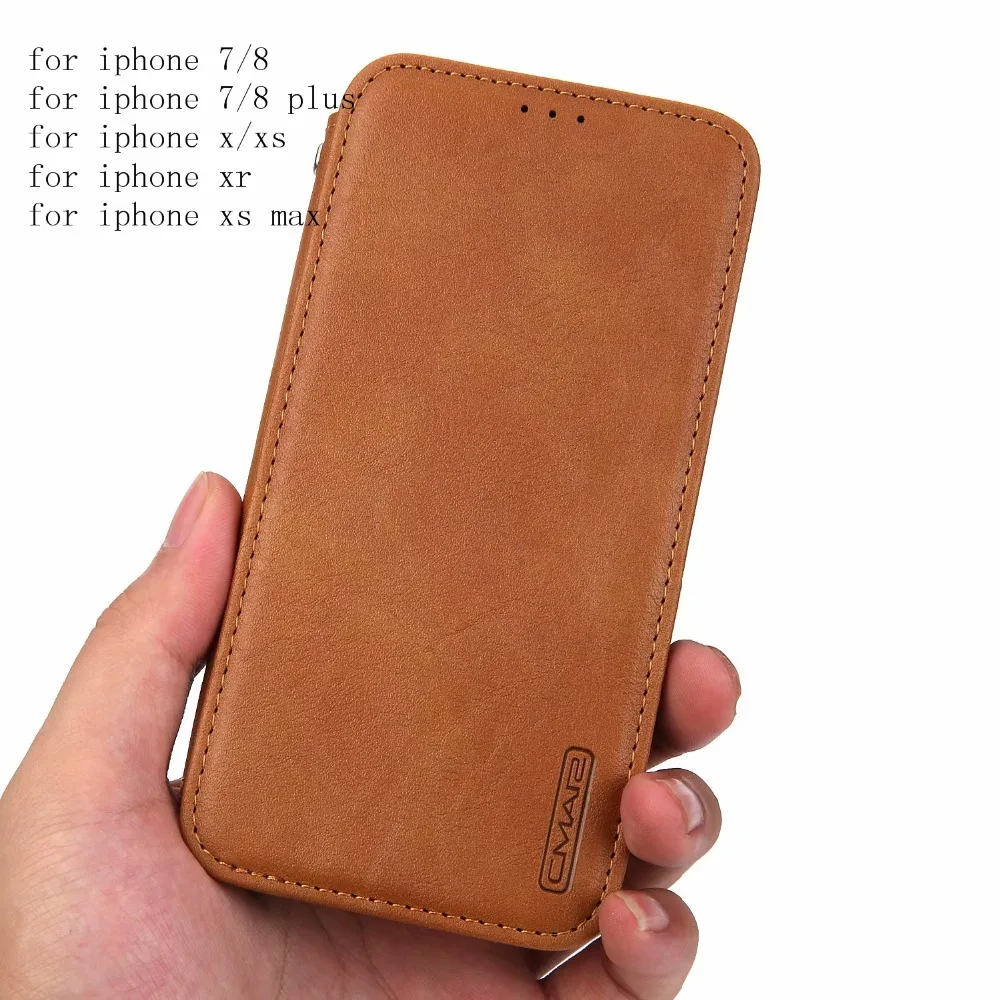 

Leather Case For Iphone X XR XS Max Magnetic Card Slot Stand Flip Cover Case For Iphone 7 8 Plus Luxury PU Leather Flip Case