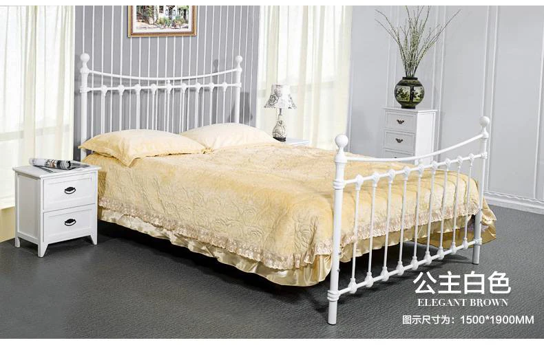 Shell iron princess bed double bed single 1.5 meters 1.8 European American Pastoral student bed iron bed Shell iron princess bed double bed single 1.5 meters 1.8 European American Pastoral student bed iron bed