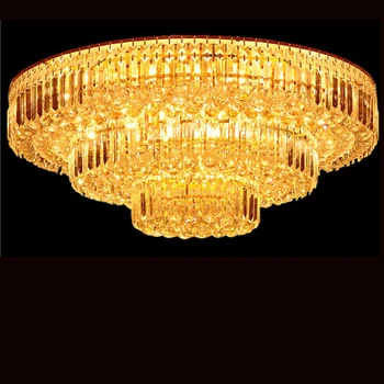 

Living room crystal lamp Bedroom crystal lamp Golden round LED ceiling lamps cake lamp LED lighting fixture gold ceiling fixture