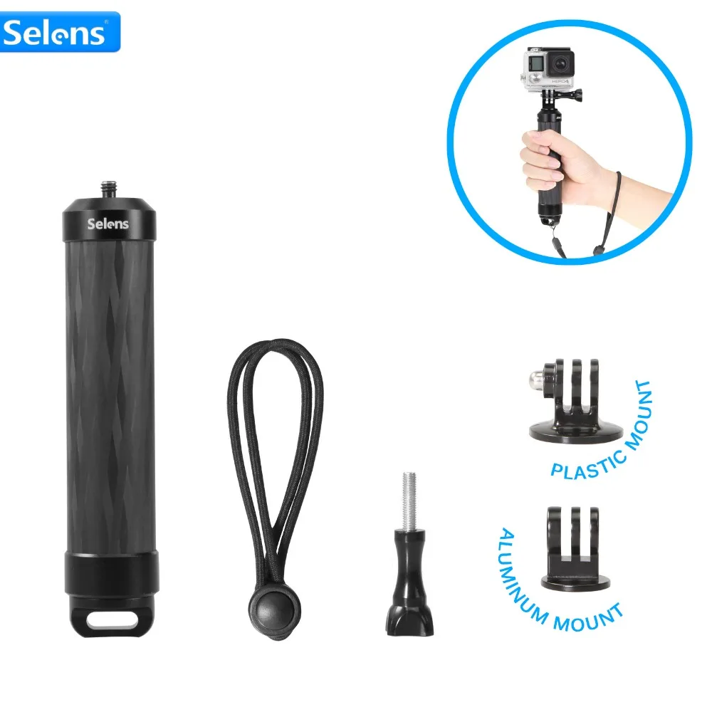 Selens Carbon Fiber Floating Grip for GoPro Hero 3/4 Xiaomi Yi Sj5000