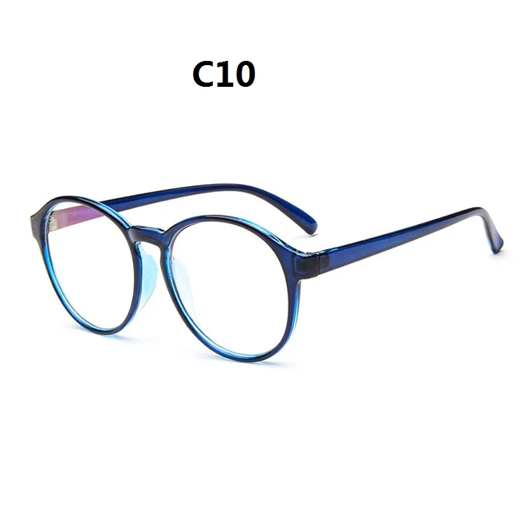 Ширина-137 Женские оправы для очков Модные ацетатные стеклянные ретро круглые оправы против усталости UV400 женские очки с оправой - Цвет оправы: C10
