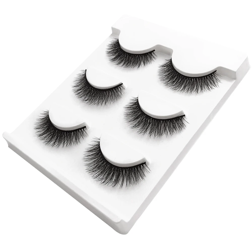 

SHIDISHANGPIN 3 Pairs False 3D Mink Lashes Mix Style Natural Handmade Thick False Eyelashes Extension Soft False Eye Lashes