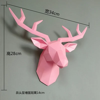 

Ins Nordic geometric deer head decoration wall hanging creative living room background wall animal pendant three-dimensional