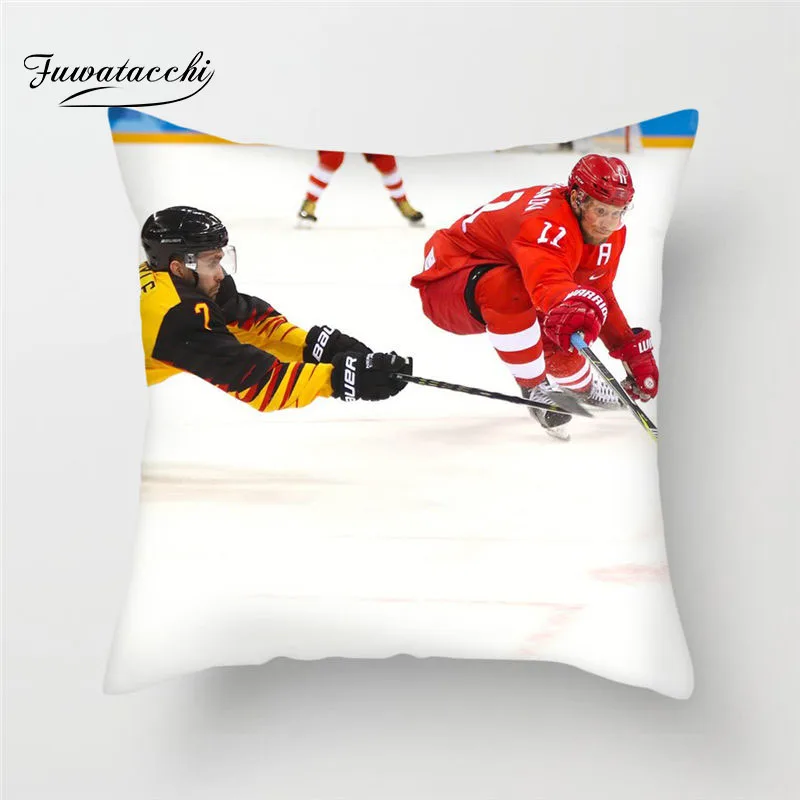 

Fuwatacchi NFC Pillow Cover White Printed Cushion Cover for Decorate Home Sofa Chirldren'room Decorative Soft Linen Pillowcase