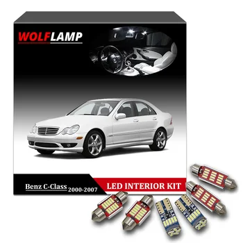 

Wolflamp 19Pcs White Canbus LED Interior Car Lights For 2000-2007 Mercedes Benz C-Class Map Light Dome Lamp Trunk Plate Bulb