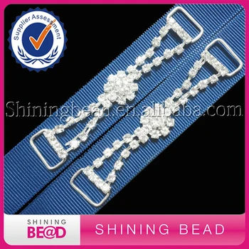 

50pcs/lot Silver Rhinestone Bikini Connector / Buckle Metal Chain for Swimming Wear Shoes Decor