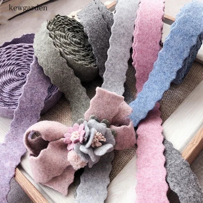 

Kewgarden Wavy Edge Wool Satin Ribbons 25mm 1" DIY Bowknot Cotton Ribbon Handmade Tape Garment Accessories Riband 5meter