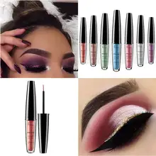 Новые Металлические Shimmer жидкая подводка 16 Цвета Выделите длительный Водонепроницаемый блеск металлик Eye Liner Красота макияж Пигмент