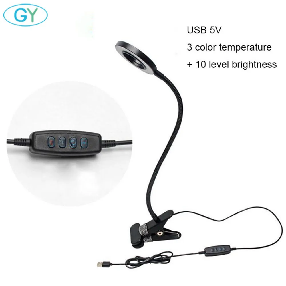 USB светильник для чтения книг складной светодиодный портативный с гибким зажимом lampara lectura|Лампы чтения| |