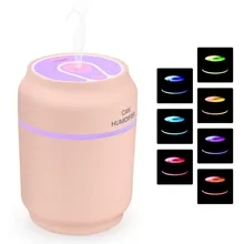 Прохладный туман увлажнитель может увлажнитель 3-в-1 Портативный туман увлажнитель воздуха с USB вентилятор и светодиодный светильник для маленьких Спальня служебный автомобиль