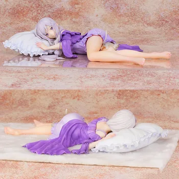 

1/7 Scale Cartoon Sexy Anime Action Figure Emilia Sleep Sharing Ver Model PVC Re:Life In A Different World From Zero Doll 25cm
