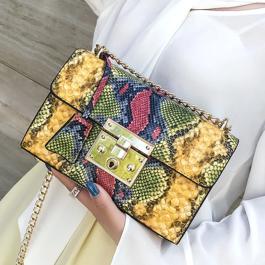 

Luxury Serpentine Lock Women's Shoulder Bags Designer High Quality Chain Handbags Women Bag Wild Ladies Messenger Crossbody Bag