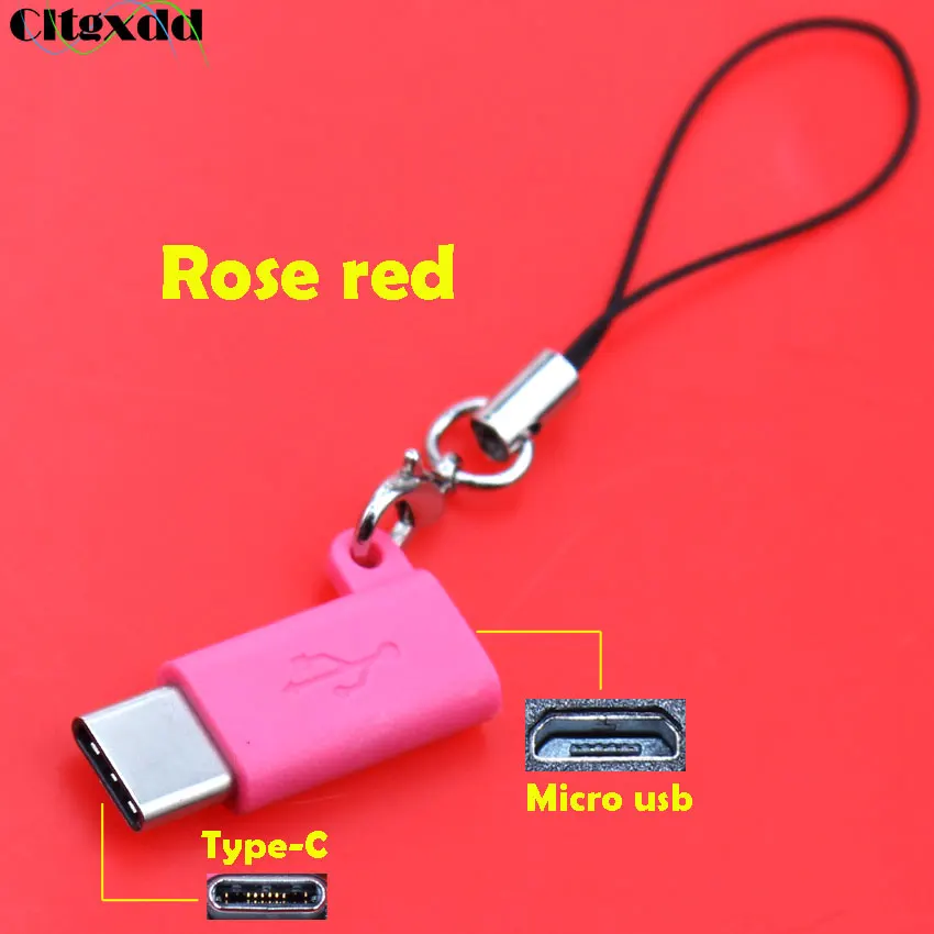 Cltgxdd Micro USB Женский Тип C Мужской кабель адаптер Зарядка Синхронизация данных Поддержка OTG USB конвертер для samsung Xiaomi huawei - Цвет: rose red