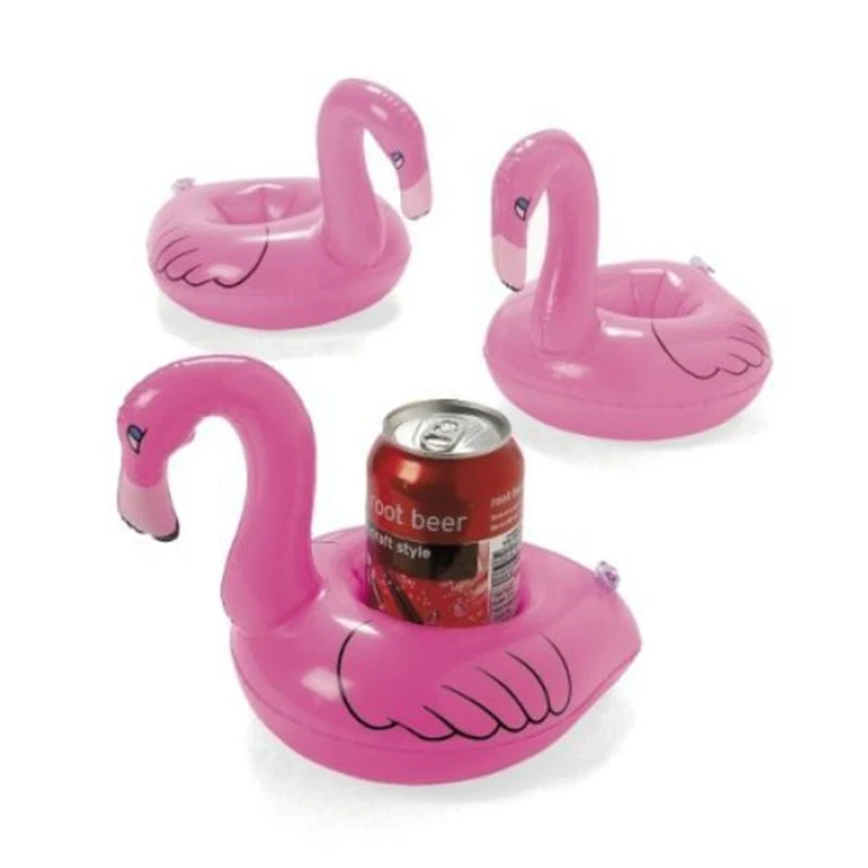 

3Pcs Mini Flamingo Floating Inflatable Coasters Drink Cell Phone Holder Stand Pool Event & Party Decoration Toy For Kids