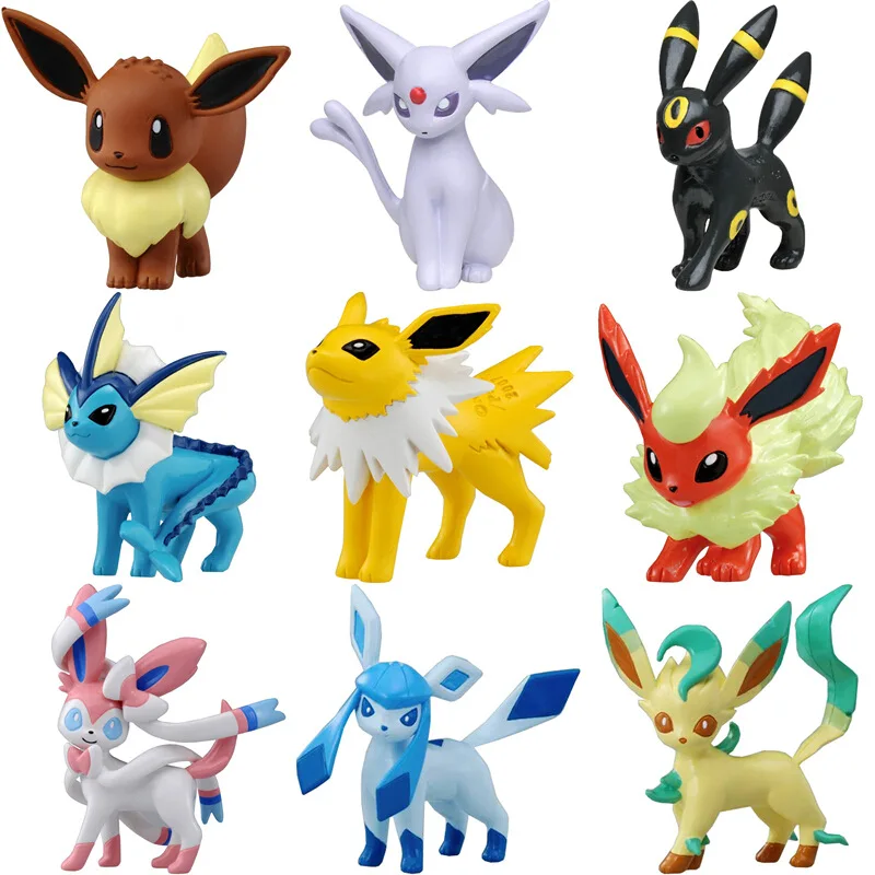 Takara Tomy Pokemon Anime Eevee Glaceon Vaporeon Jolteon Flareon Leafeon Figura Cartoon Pokemon Action Figure Toys Gift For Kids