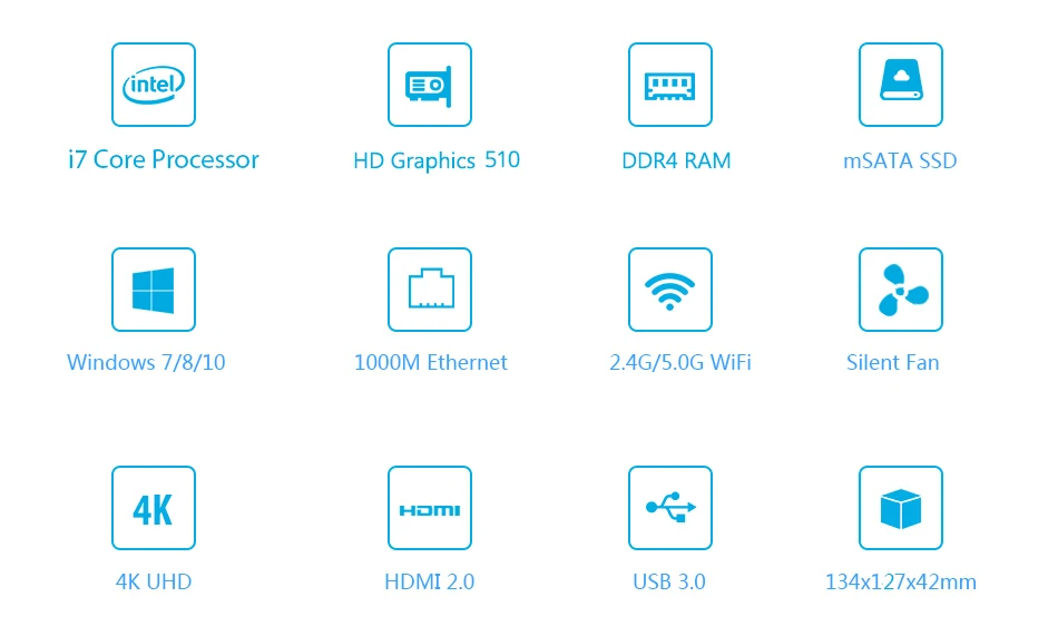 HLY Мини ПК i7 процессор Intel Core i7 4 к HD ноутбук i7 памяти Мини компьютер оконные рамы 10 мини настольный Wi Fi hdmi USB