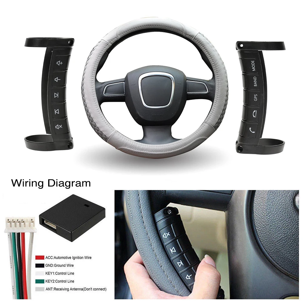 Online Hikity Car Steering Wheel Control DVD 2din android Bluetooth Button Universal wireless steering wheel remote control suit 7010B
