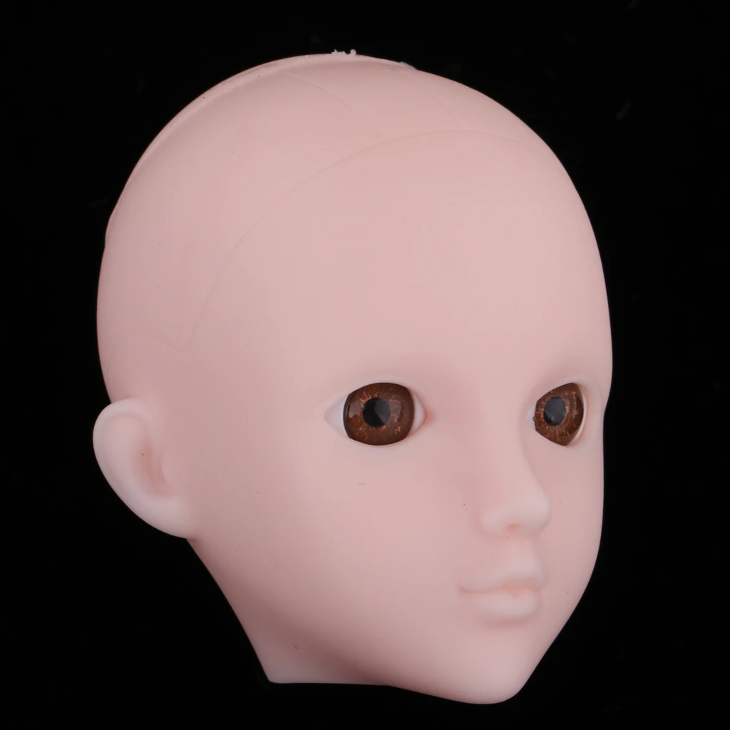 Beautiful Female Brown Eyes No Makeup Head for 1/6 BJD OB Doll DIY Making Body Parts Doll Head Accessories