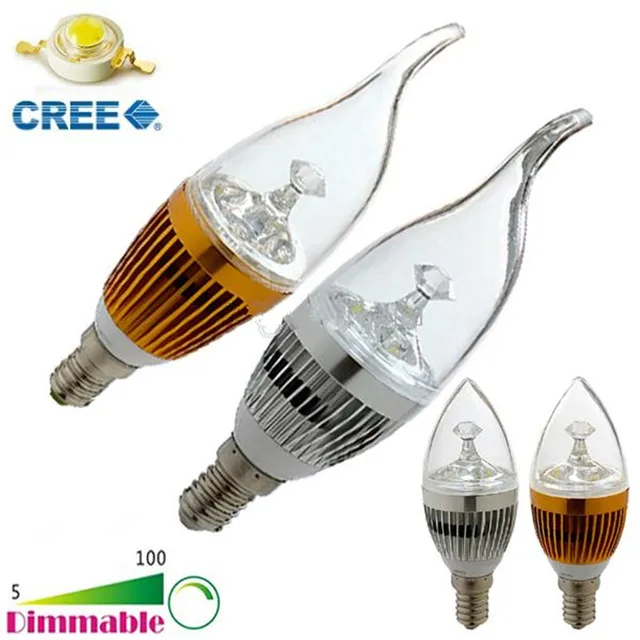 Dimmable CREE LED Candle Bulb E12 E14 E27 B22 LED Lamp 85 265V 9W ... Dimmable CREE LED Candle Bulb E12 E14 E27 B22 LED Lamp 85 265V 9W ...