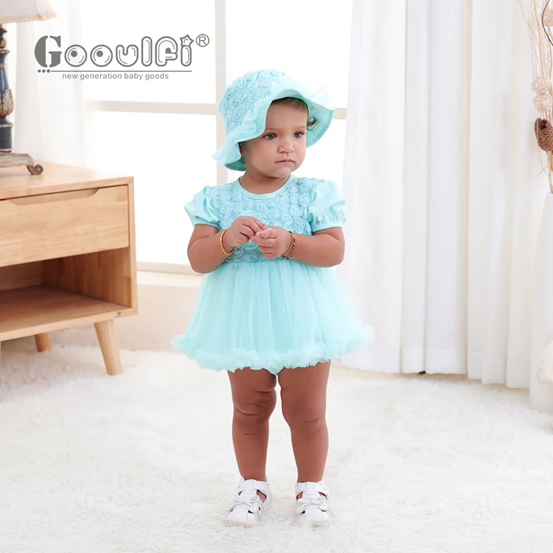 

Gooulfi Baby Girls Clothing White Baptism Jumpsuit Baby Solid Cotton Rompers Short Sleeve 0-3months 1st Year Birthday For Girls