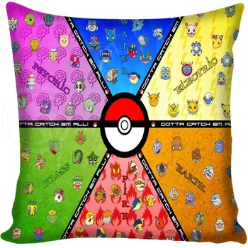 

G0309 New arrived Pokemon Pillow Case Zippered Custom Square Pillowcase MORE SIZE 40x40cm Drop Shipping