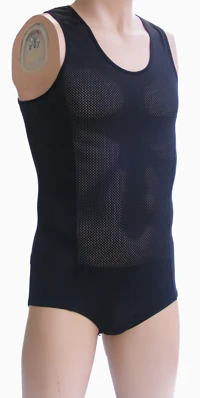 Бренд Для мужчин сексуальное нижнее белье Мужской сетки жилет гимнастический костюм черный, белый E665 - Цвет: black
