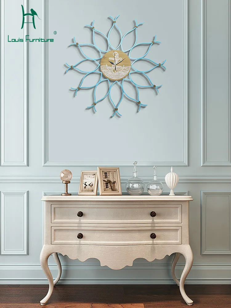 

Louis Fashion Wall Clocks Mediterranean Nordic Creative Quiet Simple Living Room Restaurant Decoration Crafts