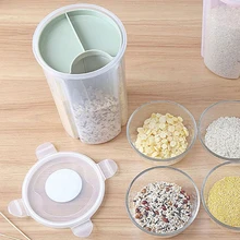 Бытовые многоразовые банки бутылки для хранения свежих продуктов зерна Многофункциональный пластиковый контейнер кухонный Органайзер
