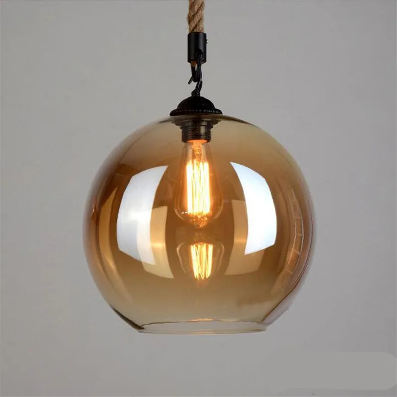Us 51 21 10 Off Vintage American Country Creative Gl Lampshade Hemp Rope Cord Pendant Light For Dining Room Restaurant Dia 20 25 30cm 1391 In Us 51 21 10 Off Vintage American Country Creative Gl Lampshade Hemp Rope Cord Pendant Light For Dining Room Restaurant Dia 20 25 30cm 1391 In