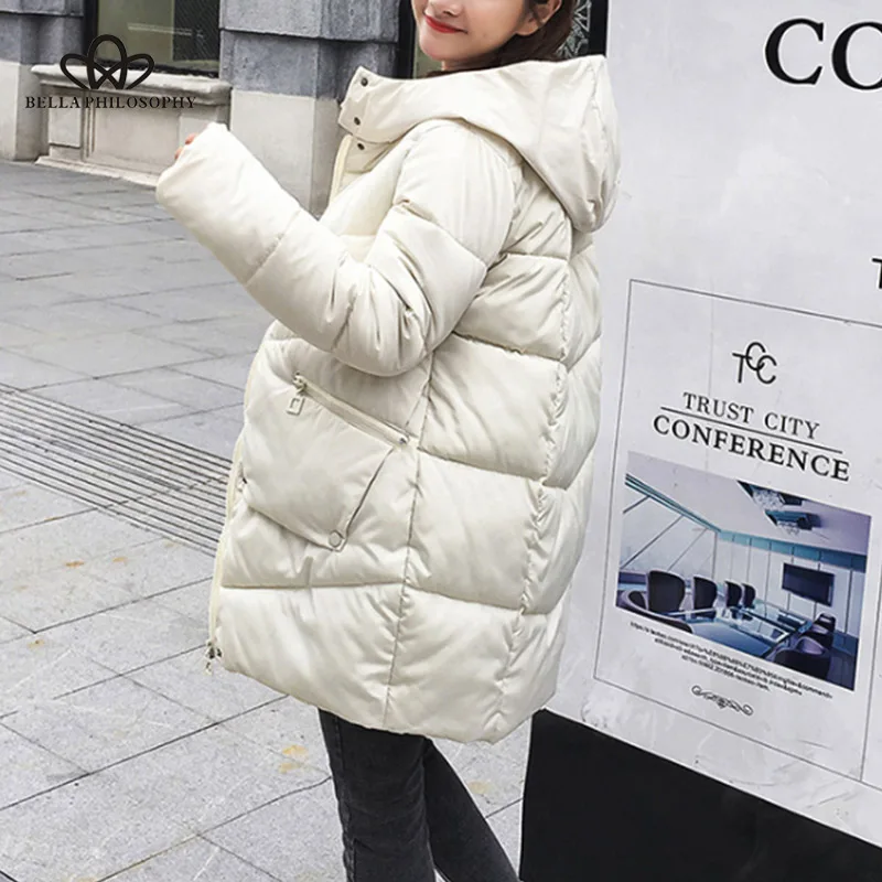 

Bella Philosophy 2018 Winter women Jacket Women Coats Hooded Coats Female Parka Thick Cotton Padded Lining Winter Female Coats