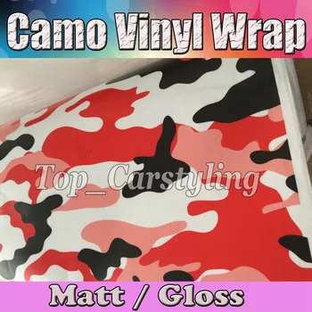 

Bright red pink Camouflage Car Wrap VINYL Air Bubble Free Vehicle / Motorcycle CAMO Covers Graphic size 1.52x30m PROTWRAPS
