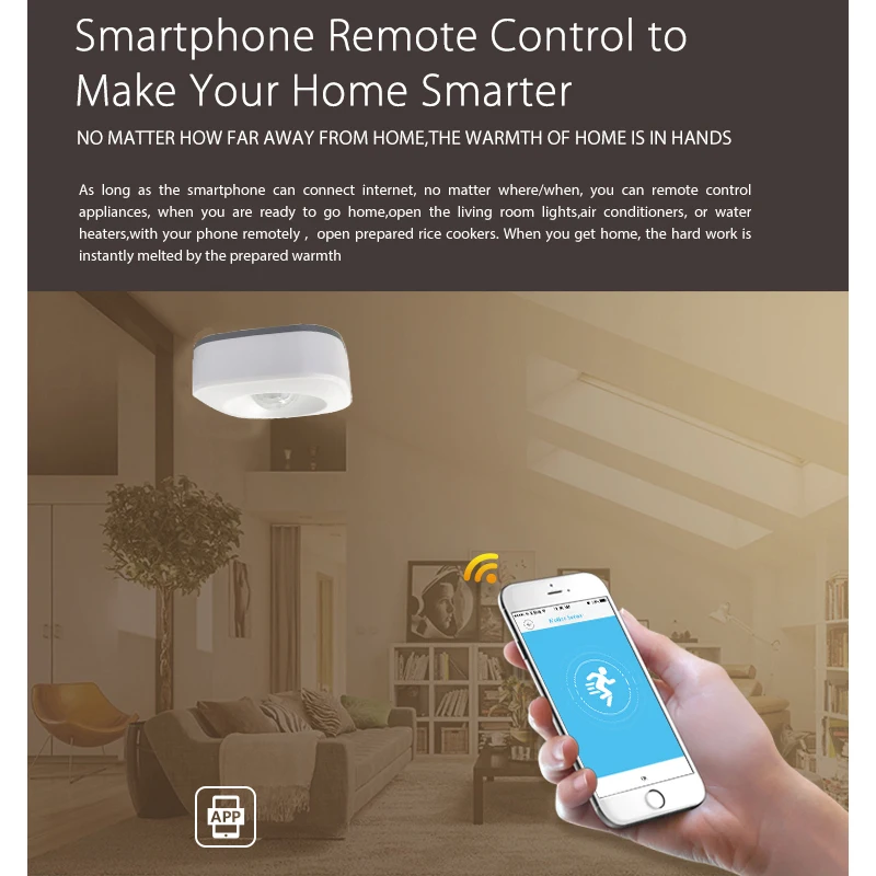 Умная жизнь Zigbee Intellige WiFi PIR датчик движения беспроводной для домашней безопасности Мониторинг Поддержка Google Home чувствительное Обнаружение