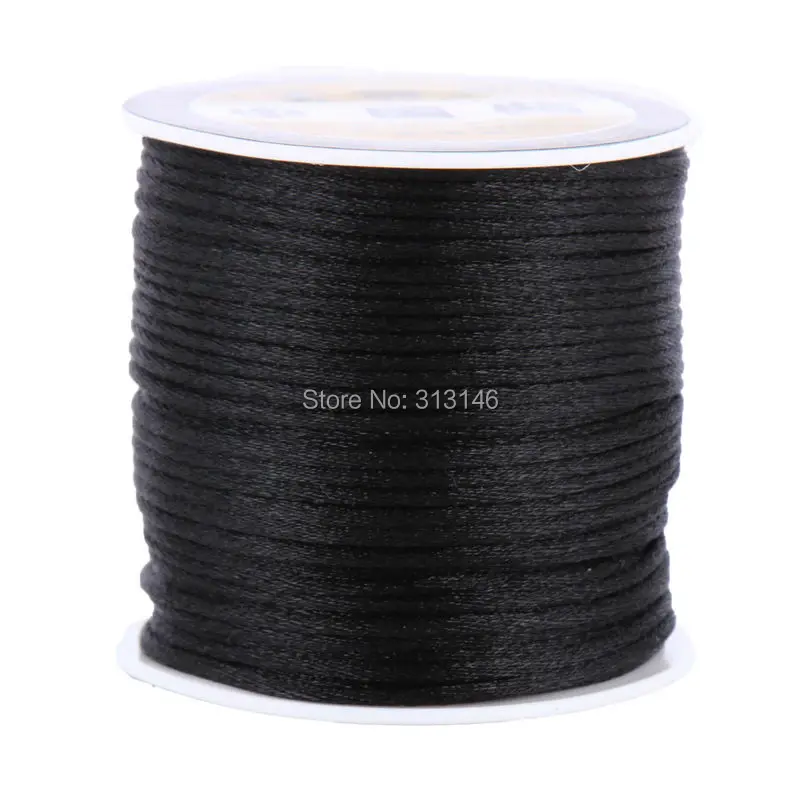 45 м/катушка 2 мм Разноцветные нейлоновые черные китайские узлы макраме шнур плетеный DIY Kumihimo бисер Шамбала нить