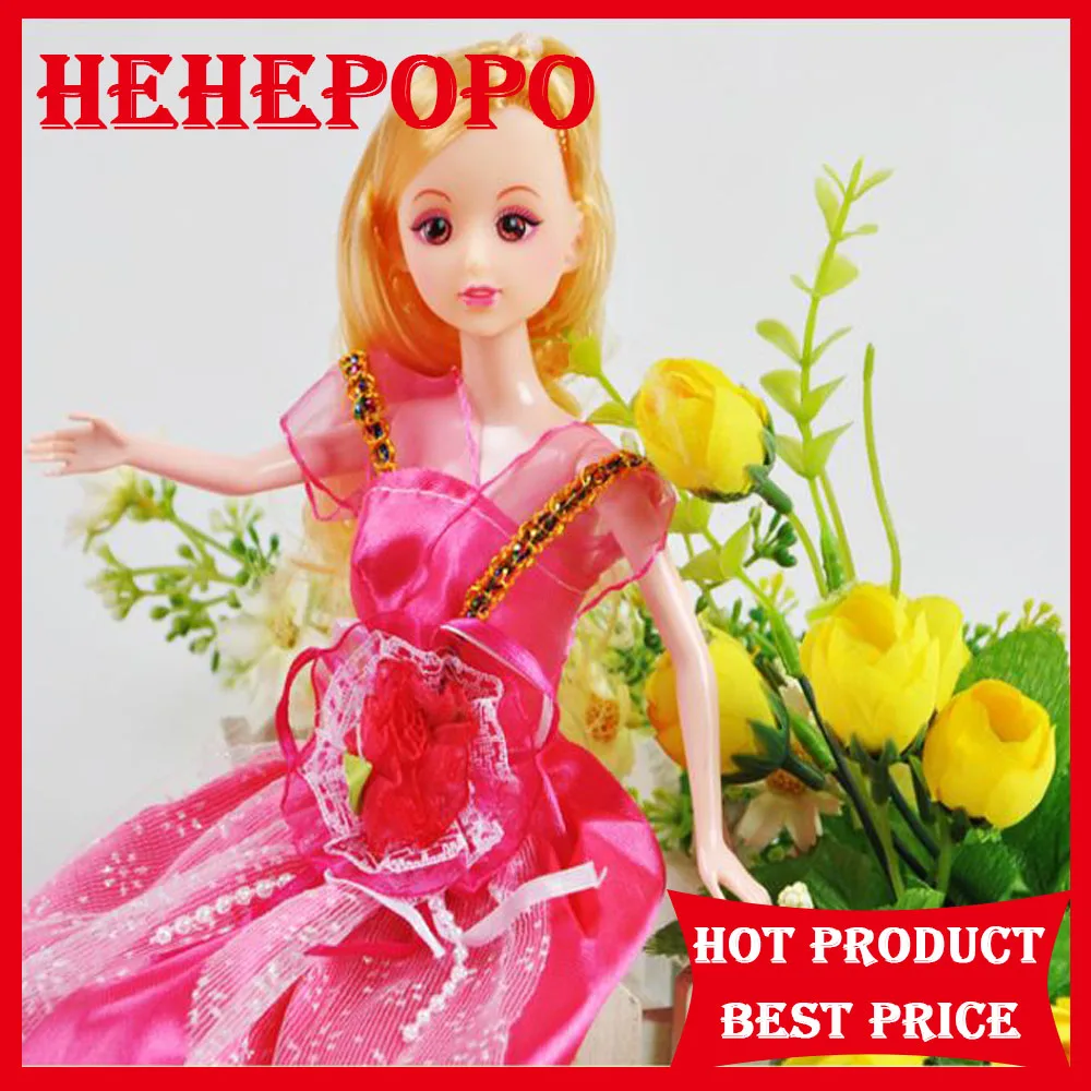 

2017 New arrival with Doll Accessories Color Handmake wedding Dress  Barbie Doll