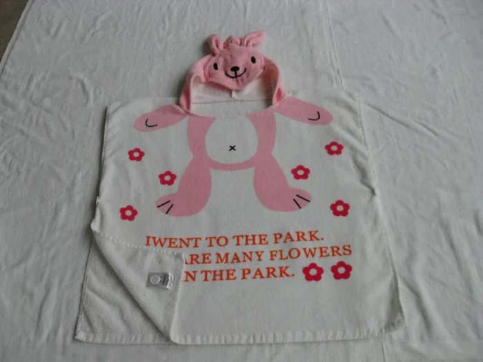Розничная ; детское банное полотенце с капюшоном с принтом животных; купальный халат для младенцев; модельный детский банный Халат - Цвет: pink rabbit